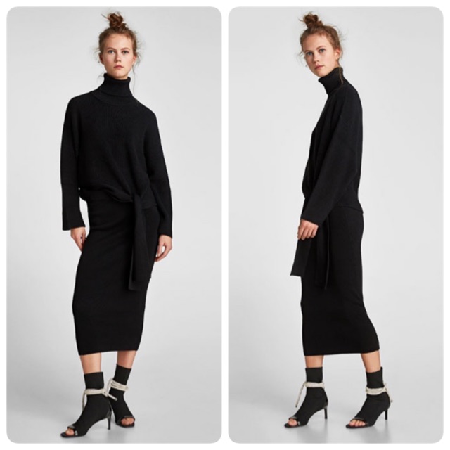 Chân váy len Midi Zara Auth Sale