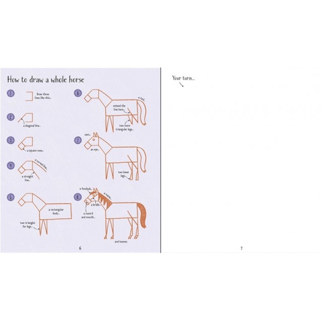 Sách Usborne học vẽ Usborne Beginners Horses and Ponies