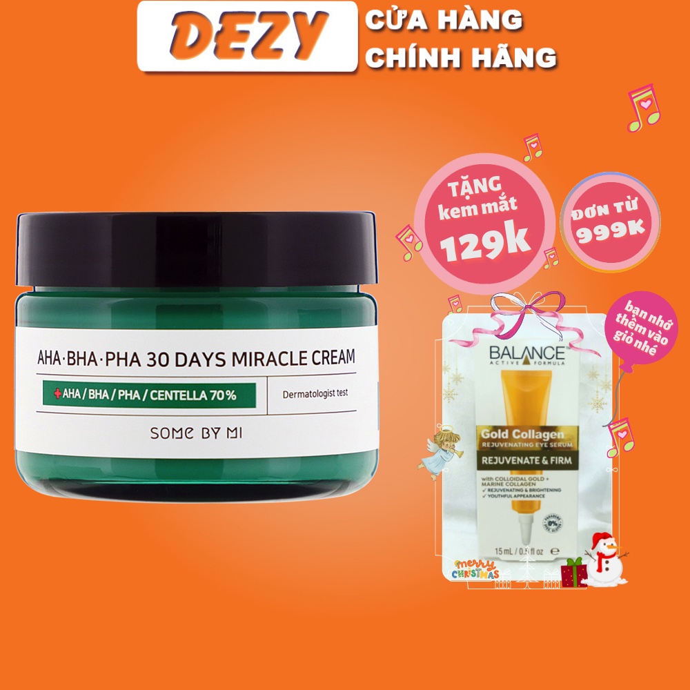 Kem Dưỡng Ẩm Some By Mi AHA BHA PHA Miracle Cream Trắng Da Ngừa Mụn Tối Ưu Olive Dưỡng Ẩm Kháng Khuẩn Ngừa Lão Hóa Dezy