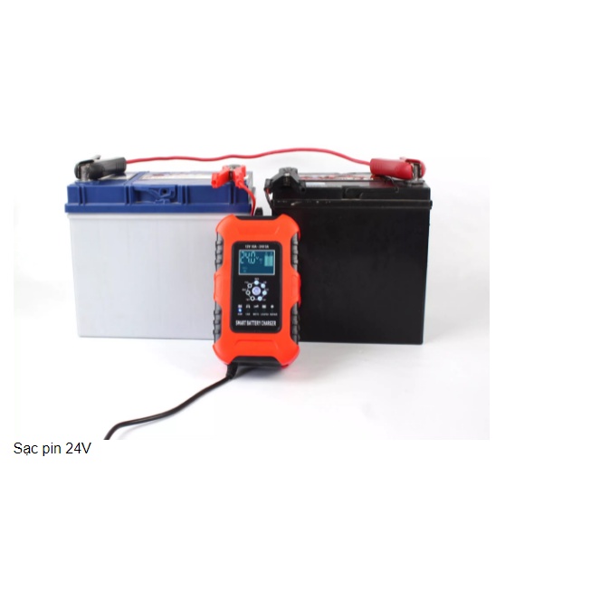 Sạc ắc quy ô tô xe máy 12V 24V 10A 200Ah Foxsur các loại bình khô nước có chức năng khử sun fat