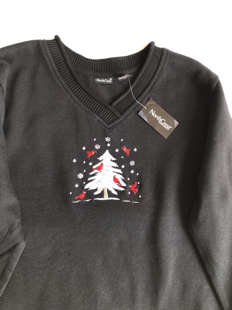 [Ảnh Thật]Áo Sweater Nỉ Bông Thêu Dư Xịn