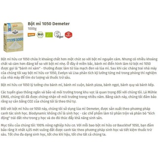 Bột mỳ hữu cơ 1050 Bauckhof (1kg)