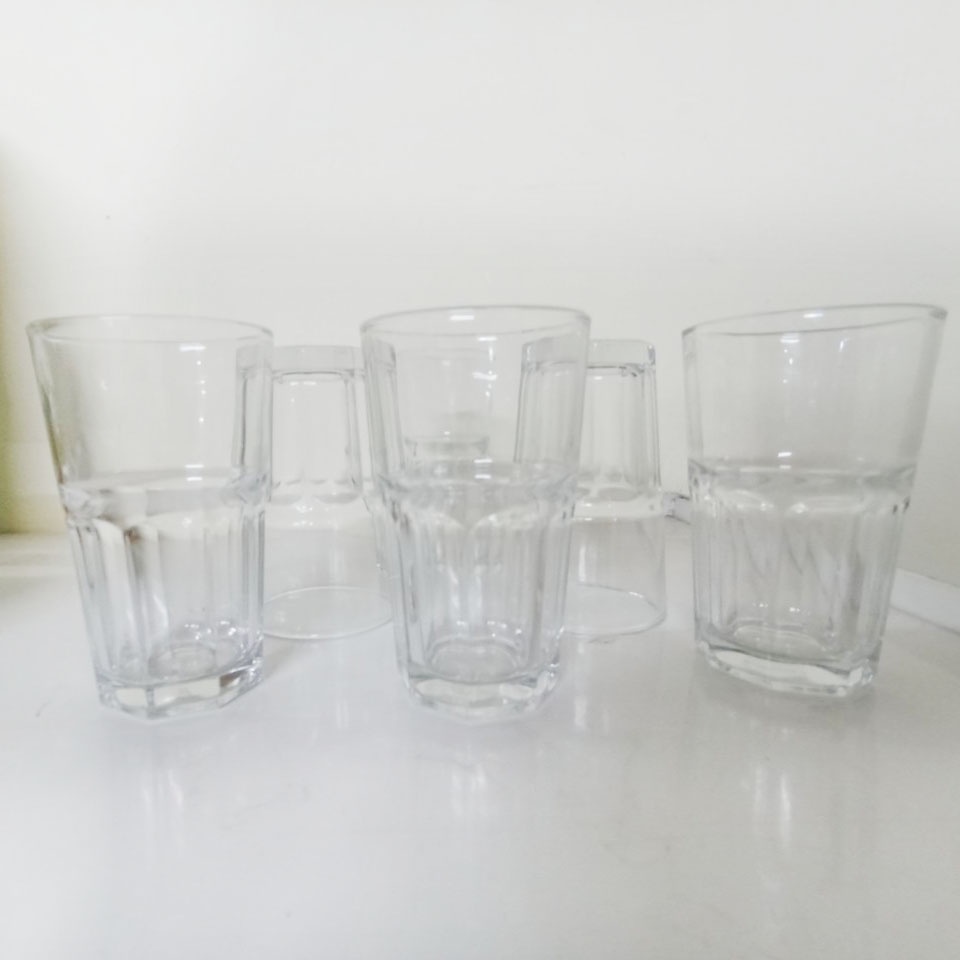 Ly thủy tinh 8 góc cao 285ml KH285 CAO CẤP - Ly thủy tinh trắng trong uống cafe, sinh tố cao cấp - 1 ly