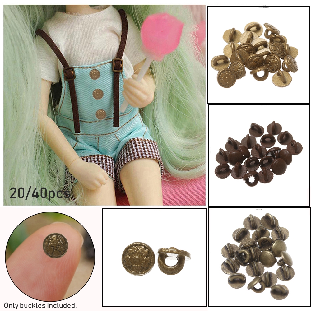 Set 20/40 nút áo trang trí nhà búp bê 4mm