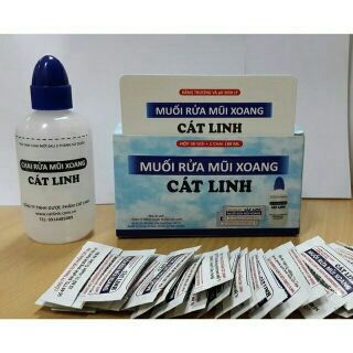 Bình rửa mũi xoang Cát Linh + 30 gói muối