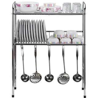 Kệ để bát đĩa inox phía trên chậu rửa 80cm mẫu 2 tầng