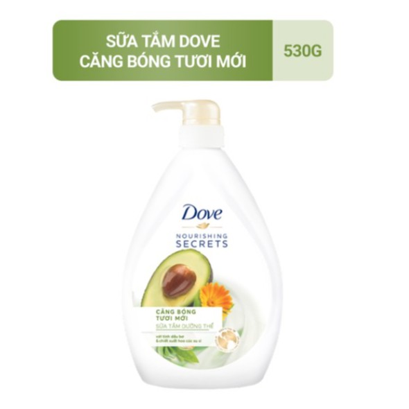 SỮA TẮM DOVE CĂNG BÓNG TƯƠI MỚI CHAI 530g