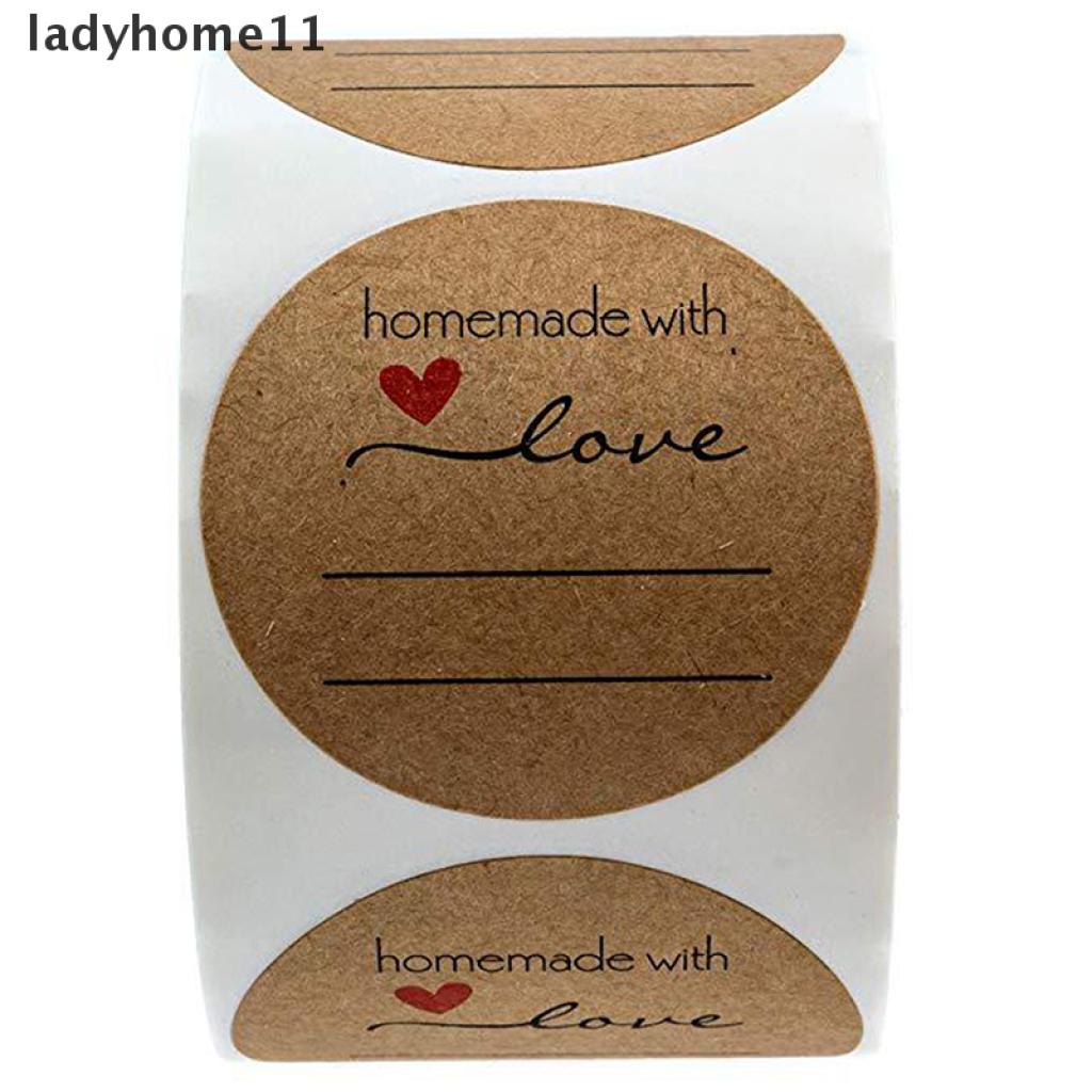 Cuộn 500 Miếng Dán Trang Trí Sổ Tay In Chữ Made With Love