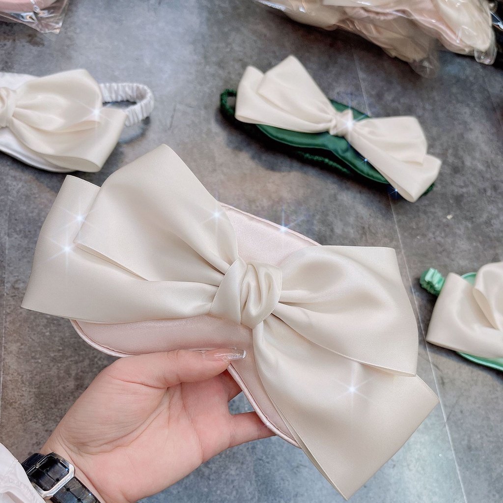 Chúc công chúa ngủ ngon! Mặt Nạ Che Mắt Thoải Mái Thoáng Khí Hình Nơ Dễ Thương