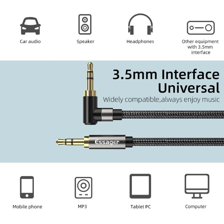 Dây Cáp Aux 3.5mm Jack L Essager (1.5m)