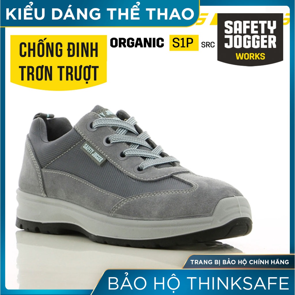 Giày bảo hộ lao động nữ Jogger Thinksafe, siêu nhẹ da lộn thời trang, chống đinh, chống trượt, giày công trình - Organic