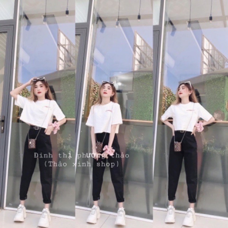 Quần jean nữ dáng baggy trơn nhiều mầu