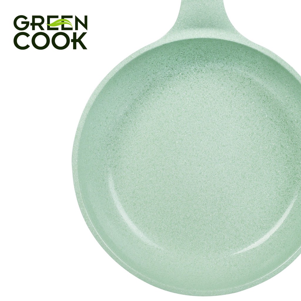 Chảo đúc đáy từ chống dính men đá ceramic xanh ngọc Green Cook