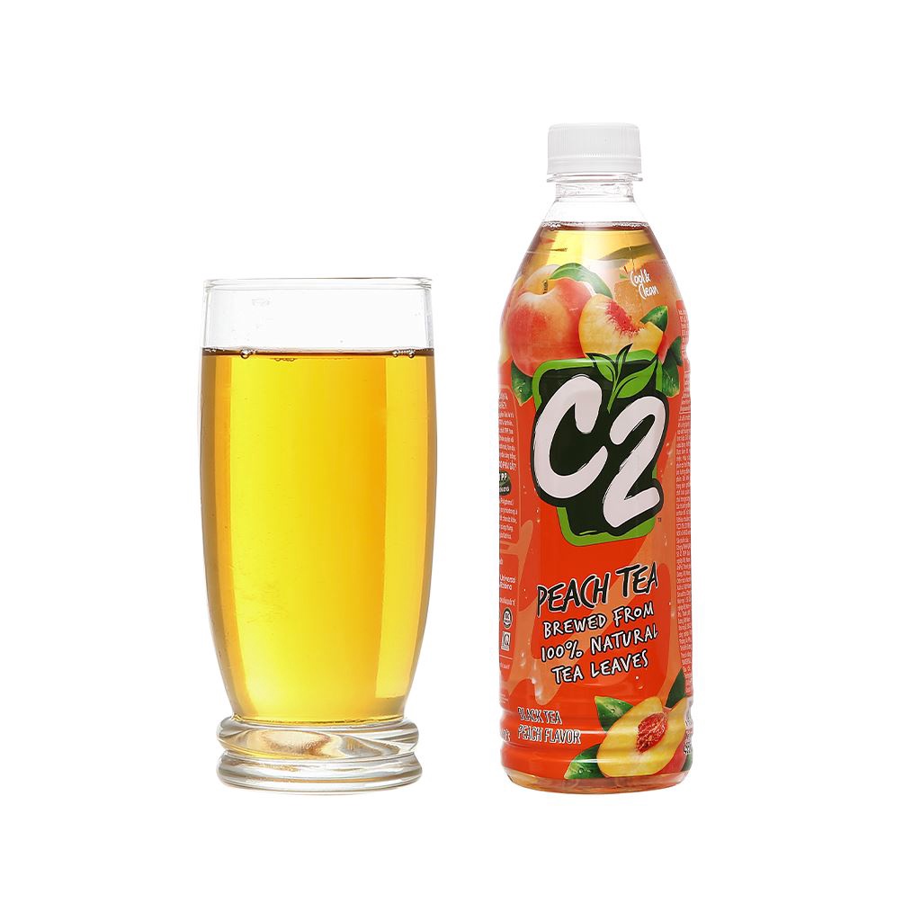 Thùng 24 chai trà đen C2 vị đào 455ml