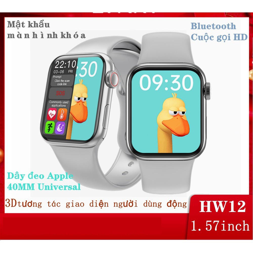 Đồng Hồ Thông Minh HW12  Đồng Hồ Thông Minh HW12- Smart watch 6 Seri 6- Màn hình tràn viền kháng nước