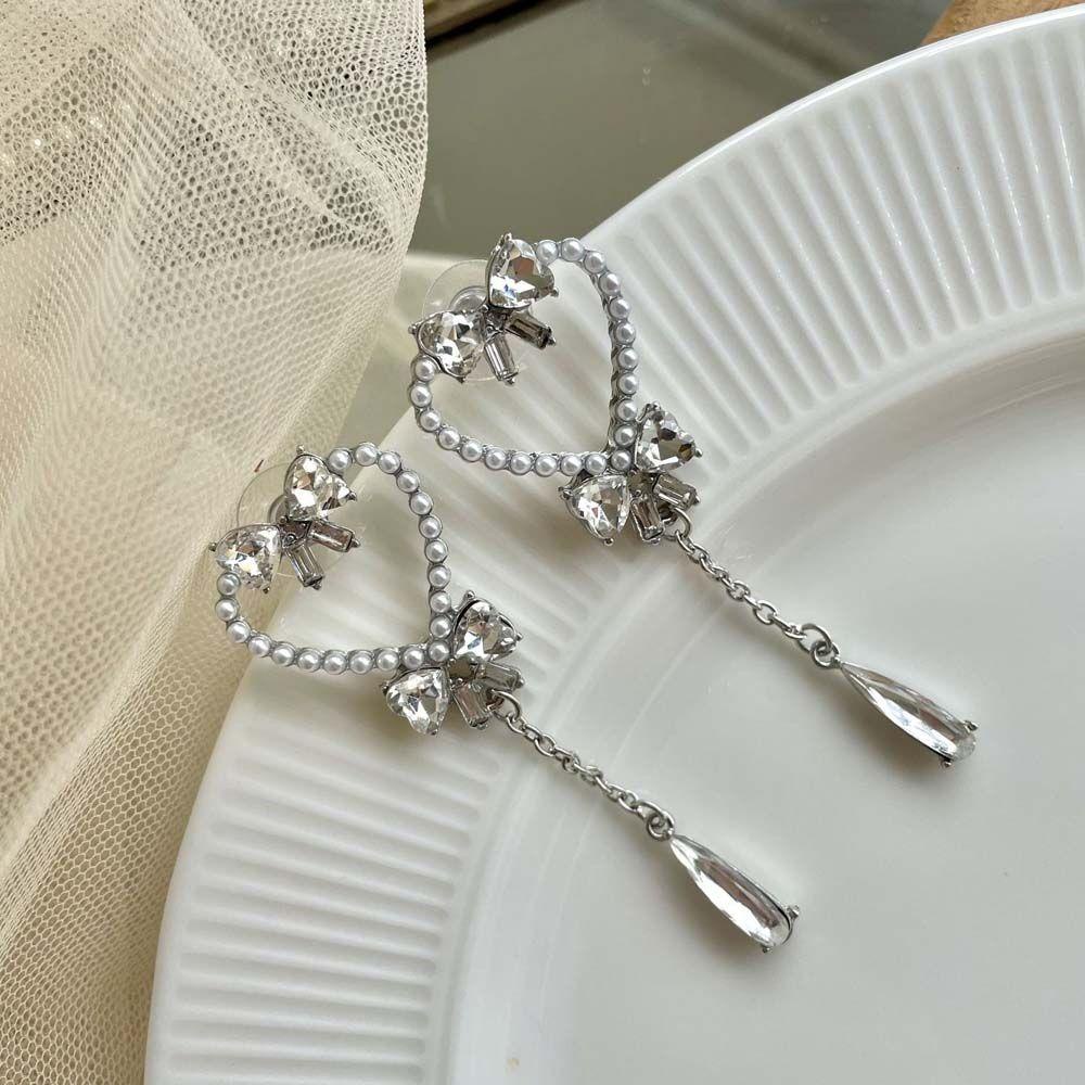 Bông Tai Dáng Dài Lấp Lánh Phong Cách Hàn Quốc Thời Trang Cho Nữ