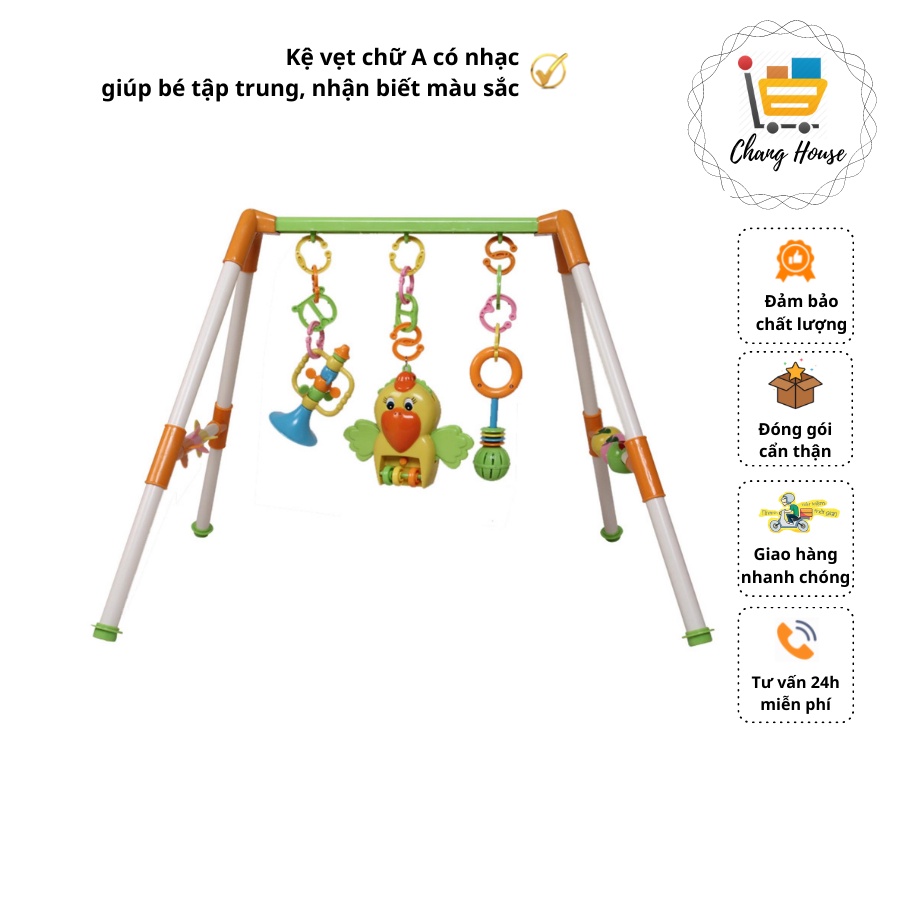 Kệ con vẹt chữ A có phát nhạc cho bé nằm chơi