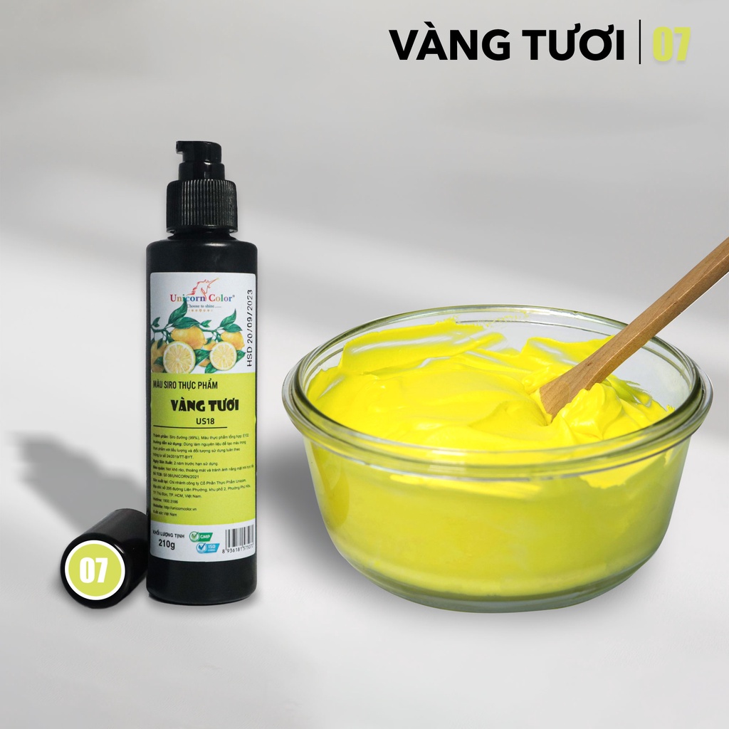 Màu Thực Phẩm Vàng Tươi UNICORN Không Đắng 210gr A07