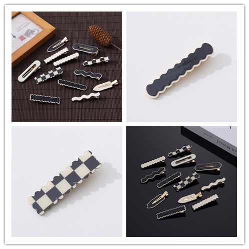 Kẹp Tóc Móng Vuốt Màu Trắng Đen Đơn Giản Thời Trang Cho Nữ