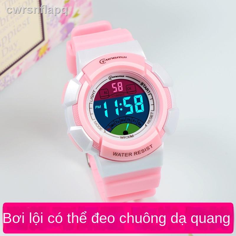☸☇Đồng hồ điện tử trẻ em nữ sinh công chúa chống nước và rơi báo thức thể thao kỹ thuật số phát sáng cô g