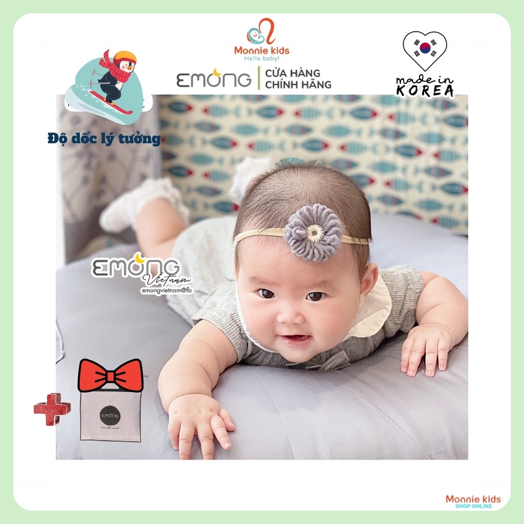 Gối chống trào ngược cho bé Emong vỏ modal, gối chống trào Hàn Quốc cao cấp - Monnie Kids