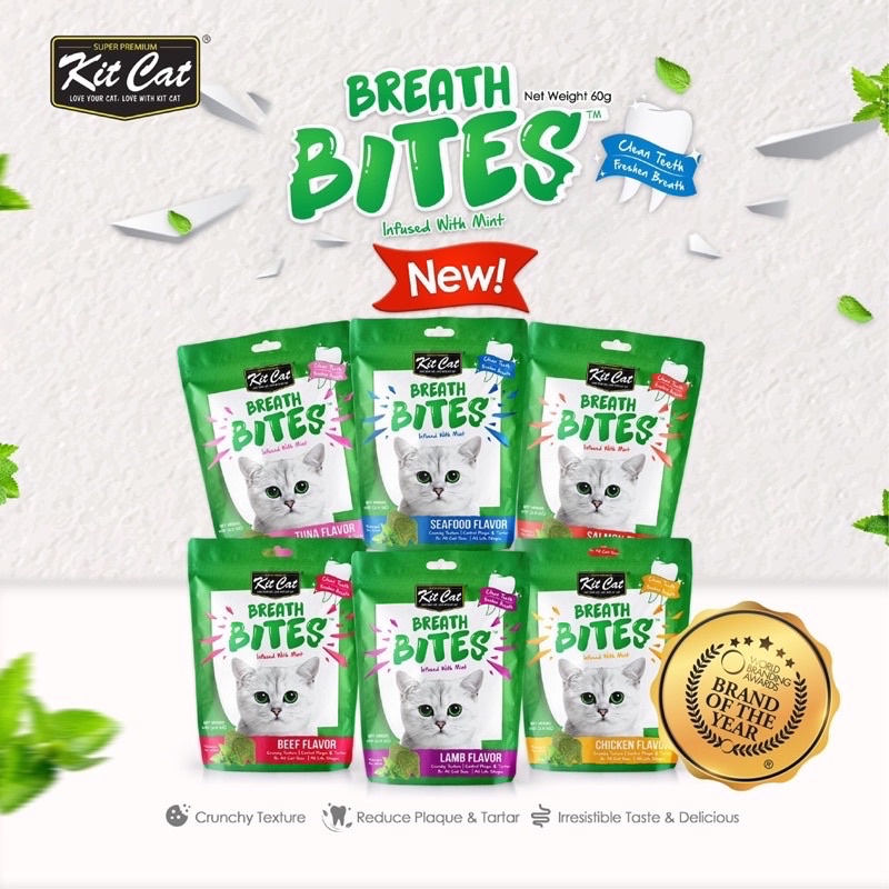 Snack Breath bites kitcat sạch răng thơm miệng cho mèo 60g