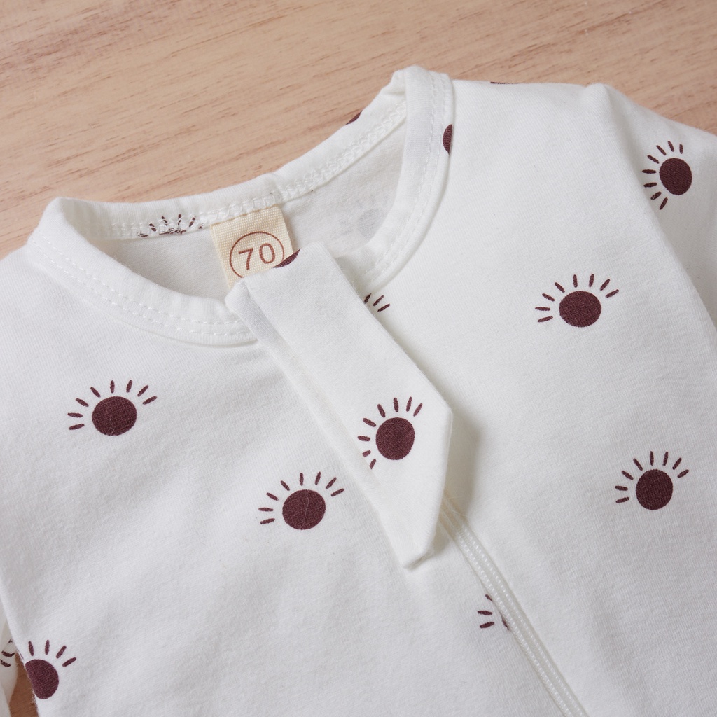 Áo Liền Quần Khóa Kéo + Quần Dài + Mũ Cho Bé Sơ Sinh