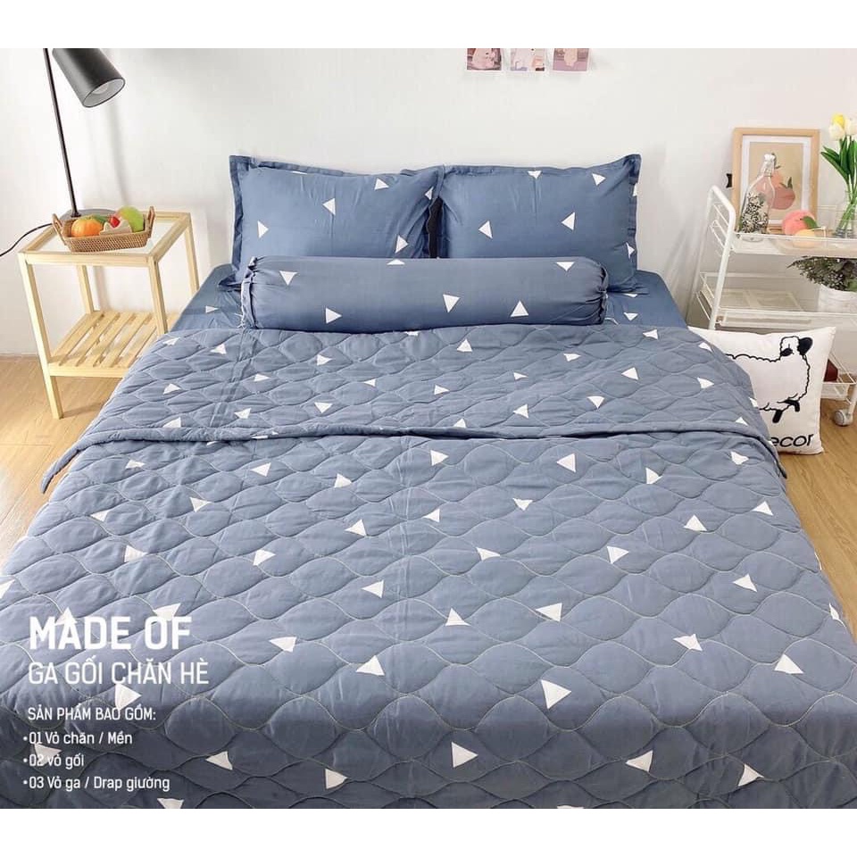 Bộ ga gối 3 món poly cotton mẫu con vịt