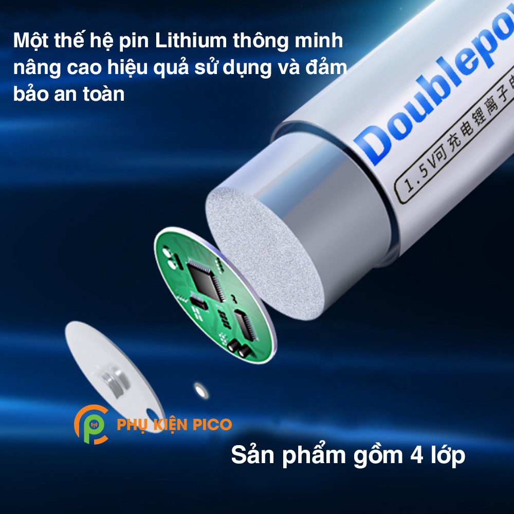 Pin sạc 1.5V Doublepow 2400mWh có cổng sạc trực tiếp Micro USB - Pin Doublepow 2400mWh 1.5V