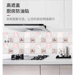 1M PVC giấy dán bếp khổ 60cm (có sẵn keo dán) – ô vuông hình thú chữ tiếng anh mới