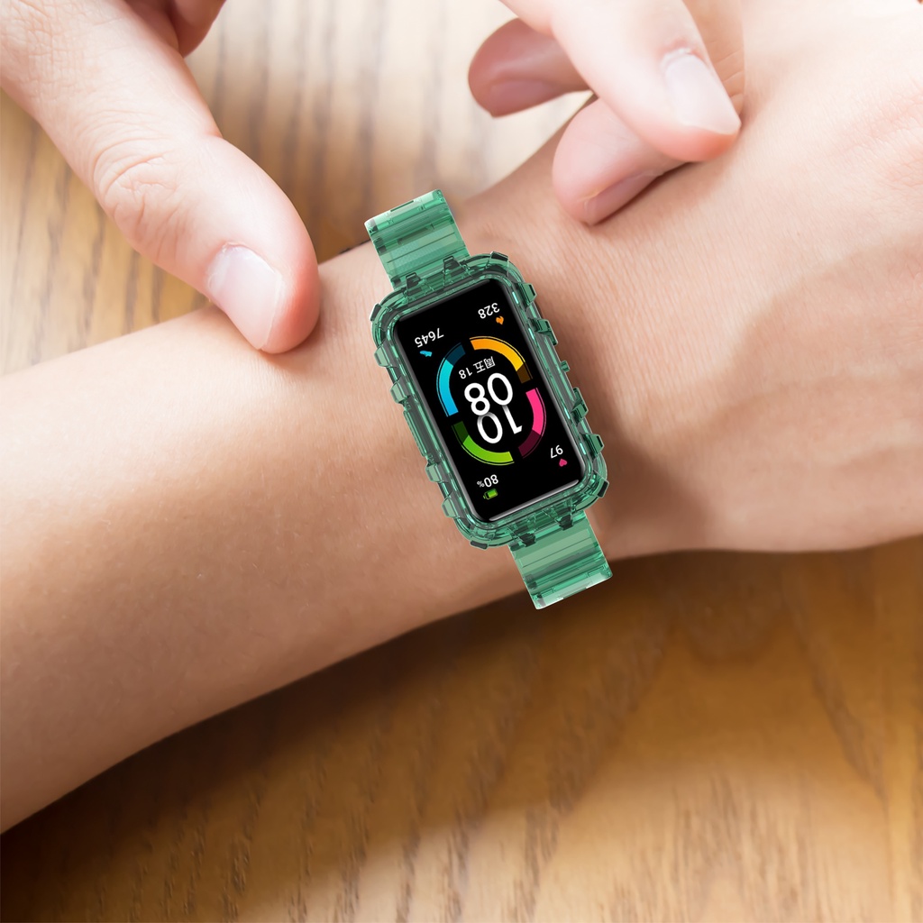 Dây Đeo Silicone Trong Suốt Thay Thế Cho Đồng Hồ Thông Minh Huawei Band 6 7 Honor Band 6 pro