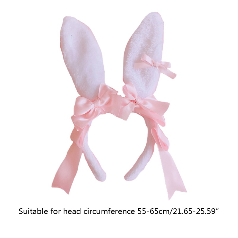 Băng Đô Nơ Tai Thỏ Bằng Lông Nhung Phong Cách Lolita Nhật Bản