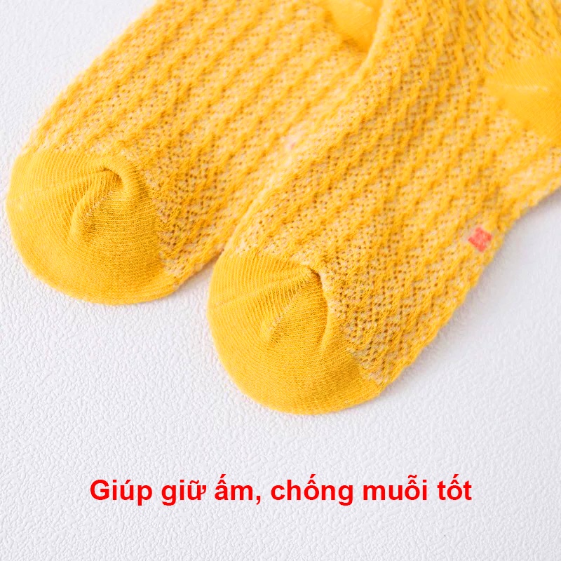 Tất cao cổ cho bé gái và bé trai 0-3 tuổi chống muỗi Baby-S, Vớ cho bé chống trơn trượt hình thú đủ màu sắc - ST019