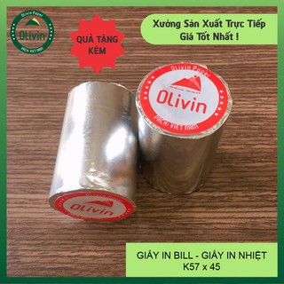 GIẤY IN NHIỆT K57, giấy in hóa đơn, giấy in bill Olivin, giấy in máy tính tiền K57 x45 (G2)