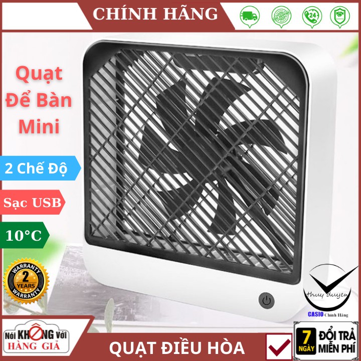 Quạt Mini tích điện để bàn 2 chế độ gió , sạc USB - Siêu Dễ Thương