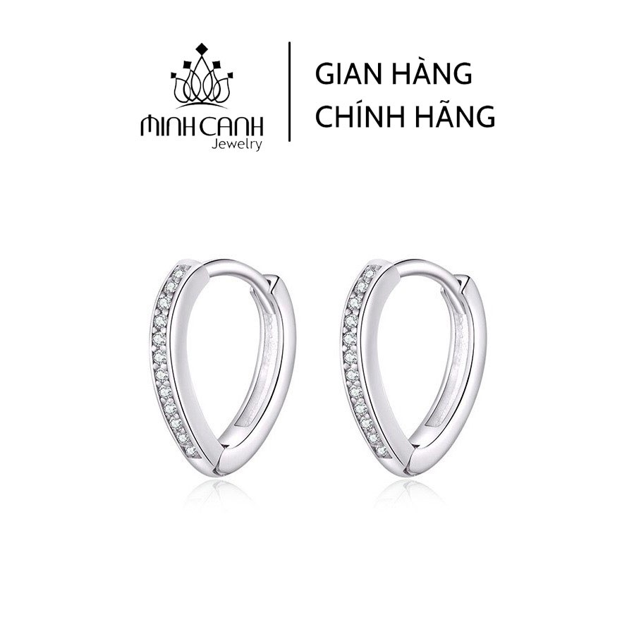 Bông Tai Bạc Hình Trái Tim Khóa Bấm - Minh Canh Jewelry