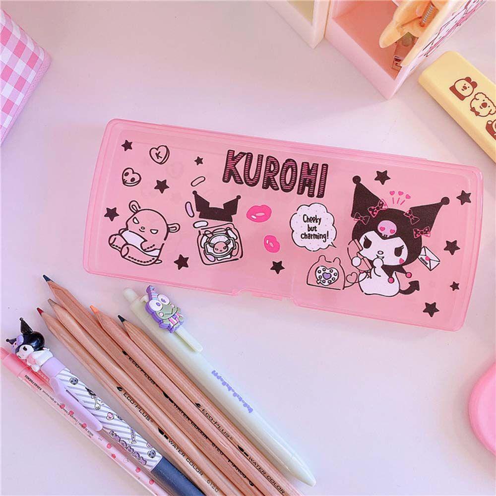 Hộp Đựng Bút Bằng Nhựa Họa Tiết Hoạt Hình Chú Chó Tai To Dễ Thương
