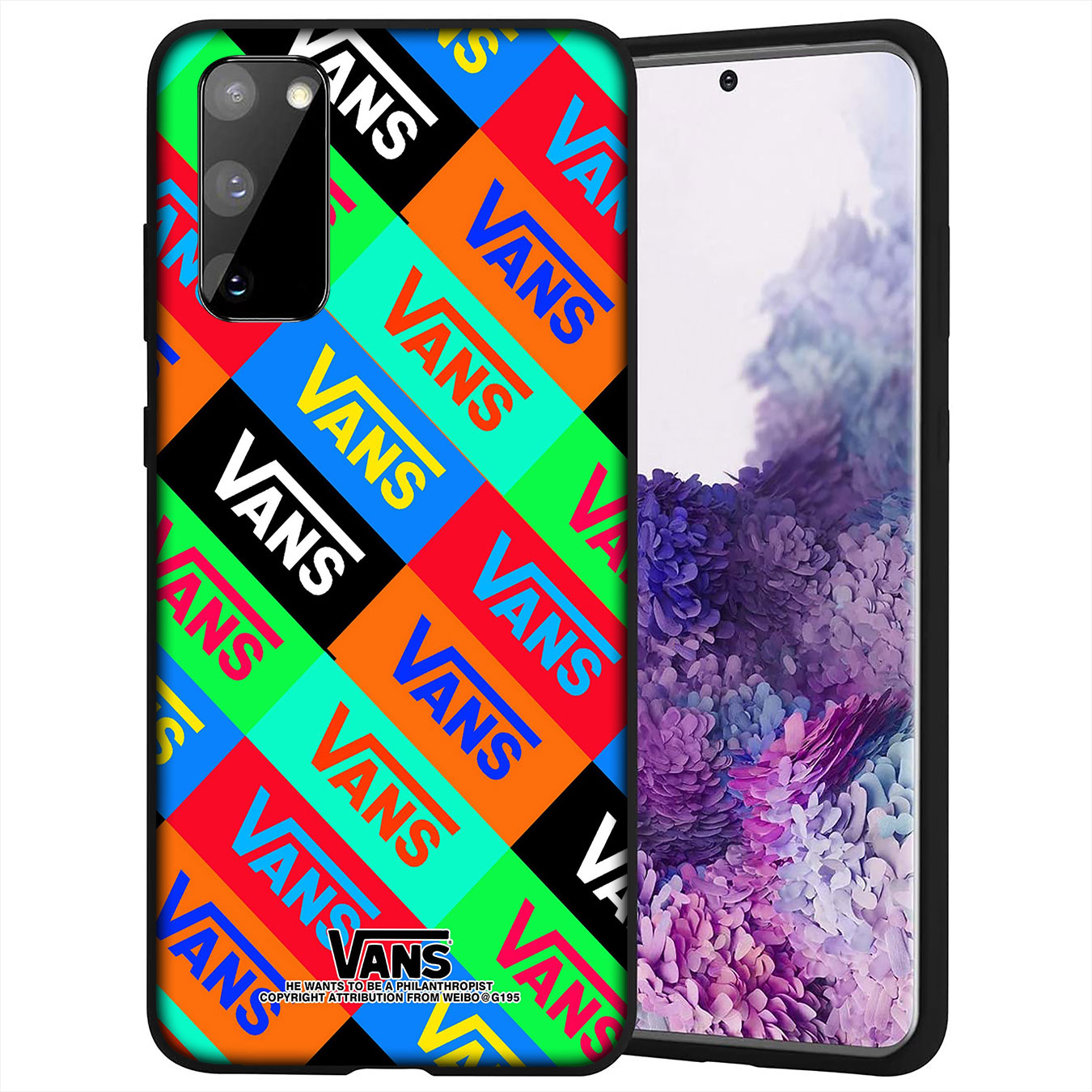 Samsung Galaxy A9 A8 A7 A6 Plus J8 2018 + A21S A70 M20 A6+ A8+ 6Plus Casing Soft Silicone Black white Vans logo Phone Case