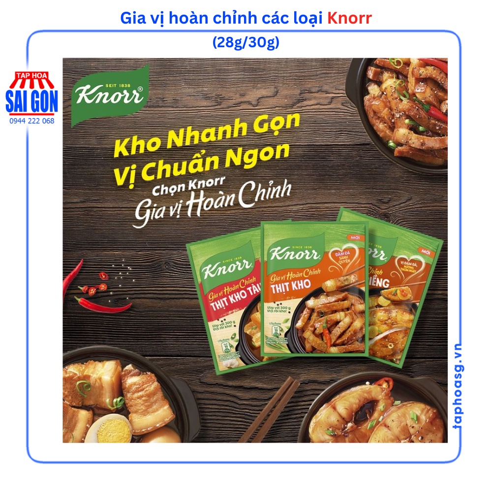 Gia Vị Knorr Hoàn Chỉnh Kho Cá Nấu Canh Gói 28g/30g Mẫu Mới