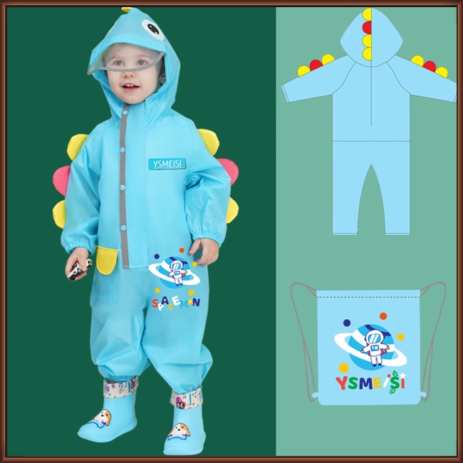 Áo Mưa Liền Thân In Họa Tiết Hoạt Hình Dễ Thương Cho Bé