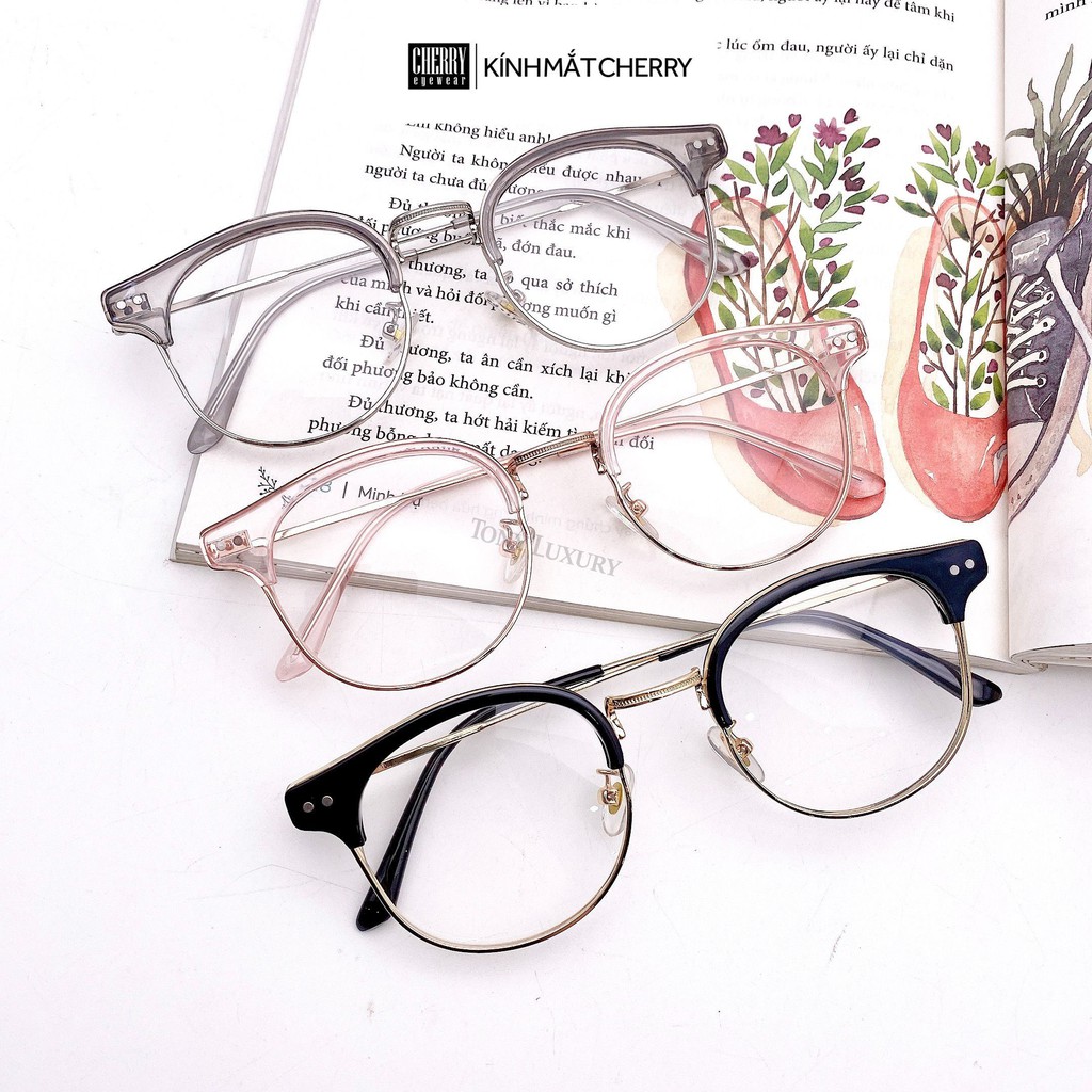 Gọng Kính Cận Tròn Nhựa Phối Kim Loại Q1-6102