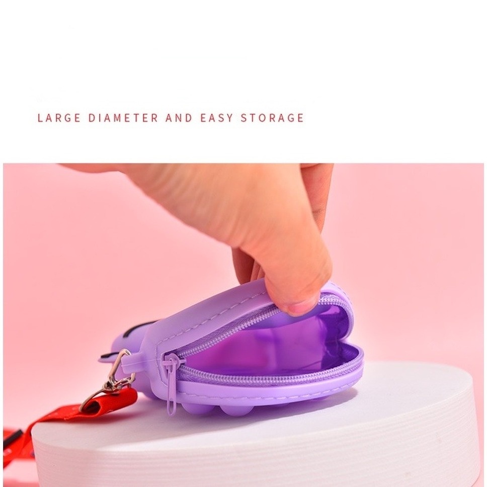 COD mới Trò chơi câu mực Pop It Fidget Túi đeo vai / Ví tiền xu của trẻ em Push Bubble Silicone Đồ chơi - Quà tặng sinh nhật cho trẻ em~Hàng giao ngay
