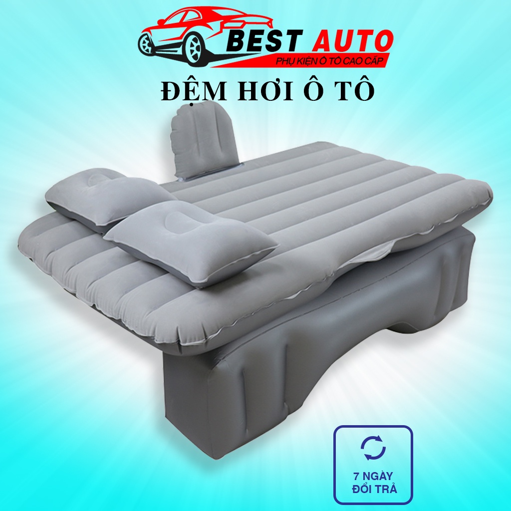 Đệm Hơi Ô Tô Dã Ngoại, Du Lịch Phù Hợp Xe Ô Tô 4 ,5,7 Chỗ , Chân Đế Rời Tiện Dụng Có Kèm Bộ Bơm Cắm Điện Tẩu 12v