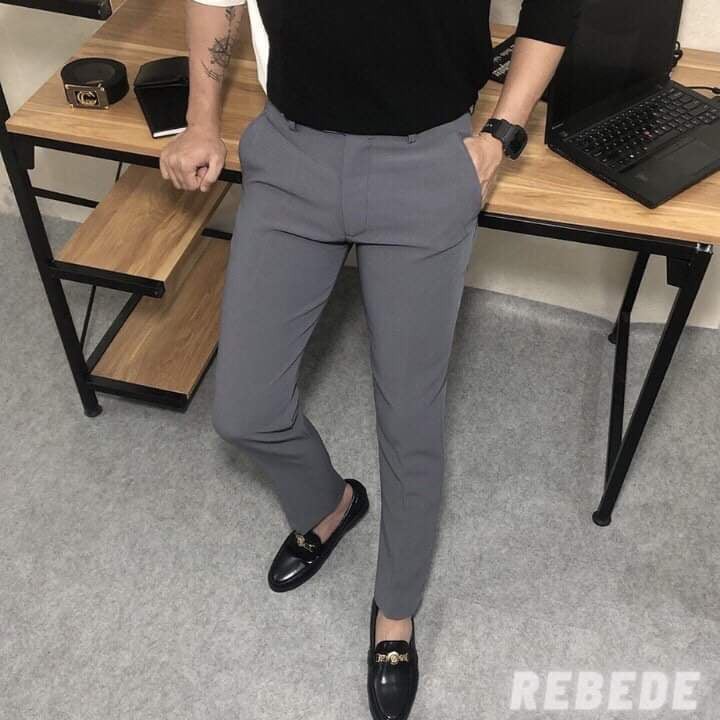 Quần âu nam dáng côn kiểu dáng Hàn Quốc vải cotton cao cấp | BigBuy360 - bigbuy360.vn