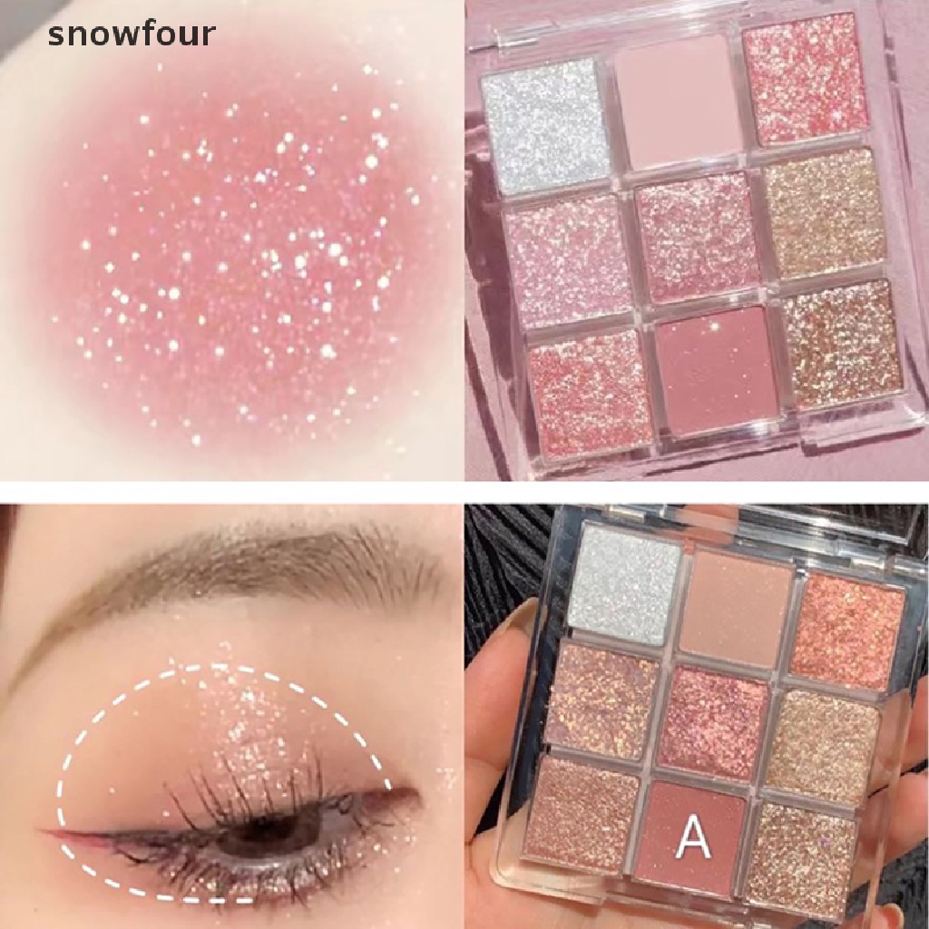 Bảng Phấn Mắt SNfour 9 Màu Ánh Kim Lấp Lánh Chống Thấm Nước
