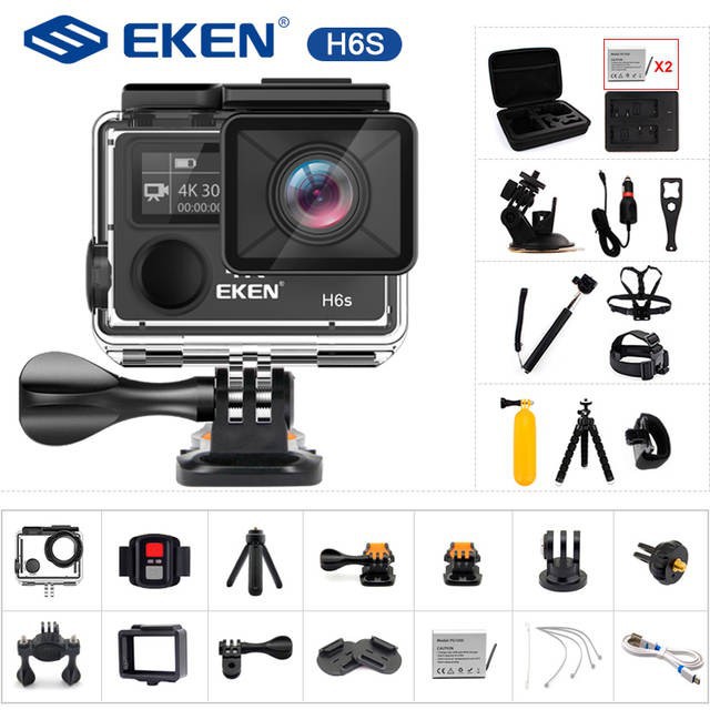 Camera Hành Động Thể Thao 4K Eken H6S - Tặng Kèm Dock Sạc + Pin | BigBuy360 - bigbuy360.vn
