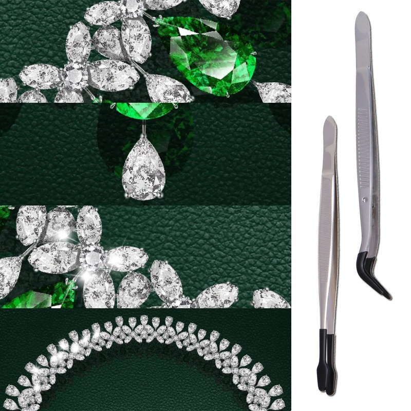 Nhíp Đầu Cao Su Thẳng Bằng Thép Không Gỉ Kèm 2 Đầu Nhíp Dùng Để Làm Đồ Trang Sức