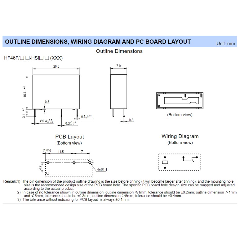 Relay 12V 4 chân HF46F 12-HS1 tiếp điểm thường mở 5A - chính hãng HONGFA