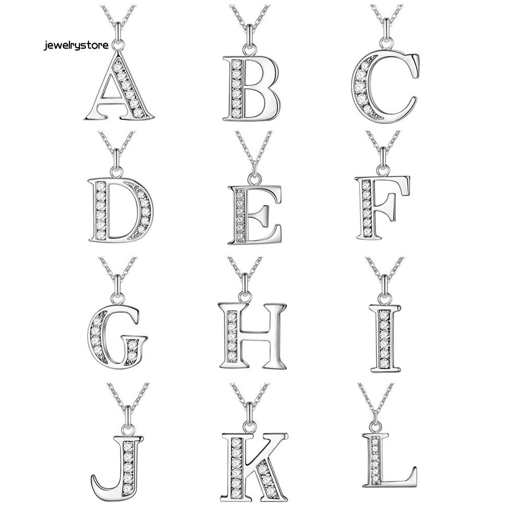 Dây chuyền mặt chữ cái alphabet đính đá lấp lánh