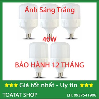 [Sĩ] Bộ 5 bóng đèn Led trụ 40W Siêu sáng - tiết kiệm điện (Trắng)